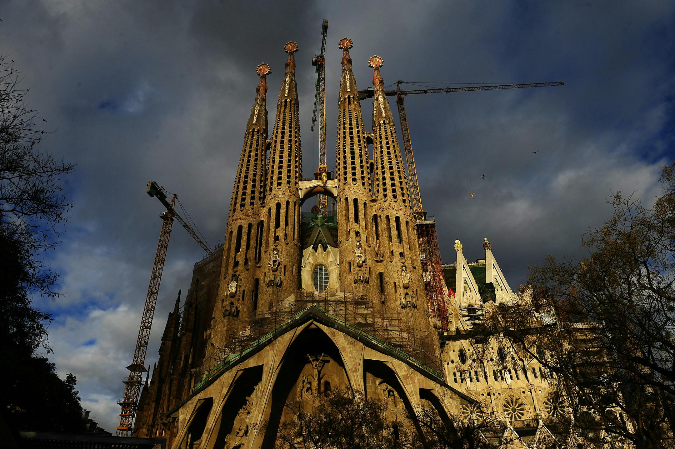 This photo taken Jan. 13, 2010, shows Antoni Gaudi’s Sagrada Familia church, an unfinished Barcelona landmark in Barcelona, Spain.