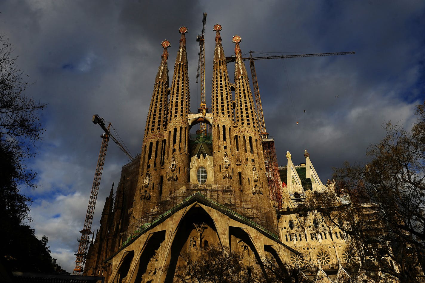 This photo taken Jan. 13, 2010, shows Antoni Gaudi&#x2019;s Sagrada Familia church, an unfinished Barcelona landmark in Barcelona, Spain.