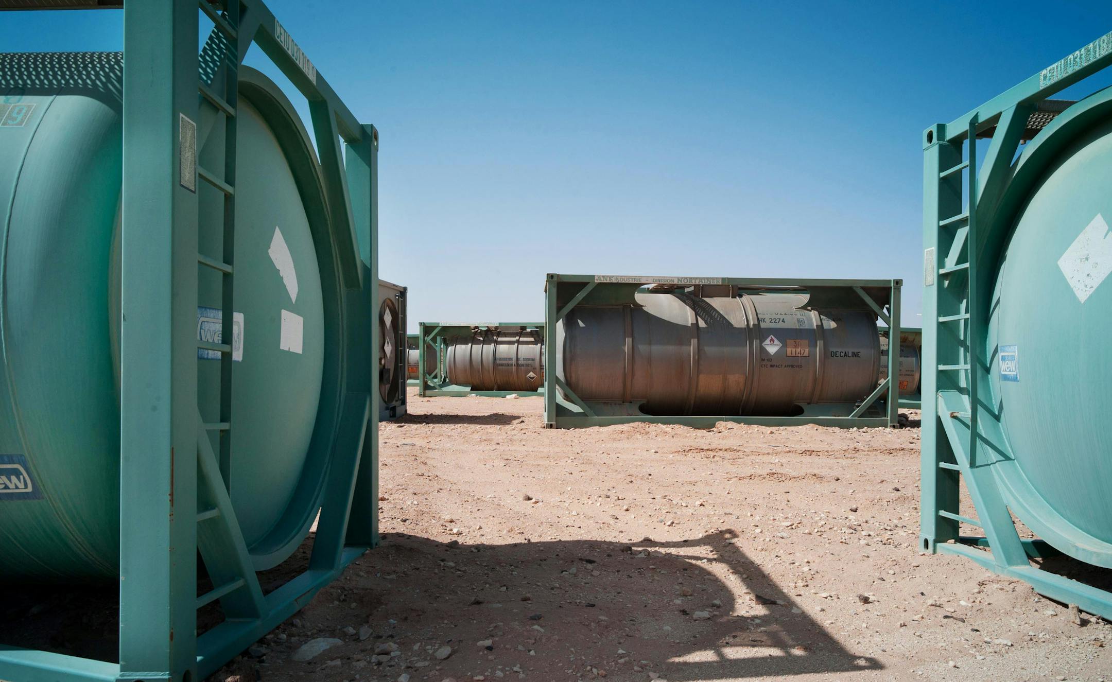 In this Wednesday, Oct. 26, 2011 photo, chemical containers are seen in an unguarded storage facility in the desert, some 62 miles (100 kilometers) south of Sirte, Libya. U.S. Defense Secretary Leon Panetta said Tuesday, Oct. 25, 2011, that immediate U.S. concerns in Libya are focused on the possibility of providing medical assistance to Libya's wounded and preventing the proliferation of military weapons. (AP Photo/David Sperry)