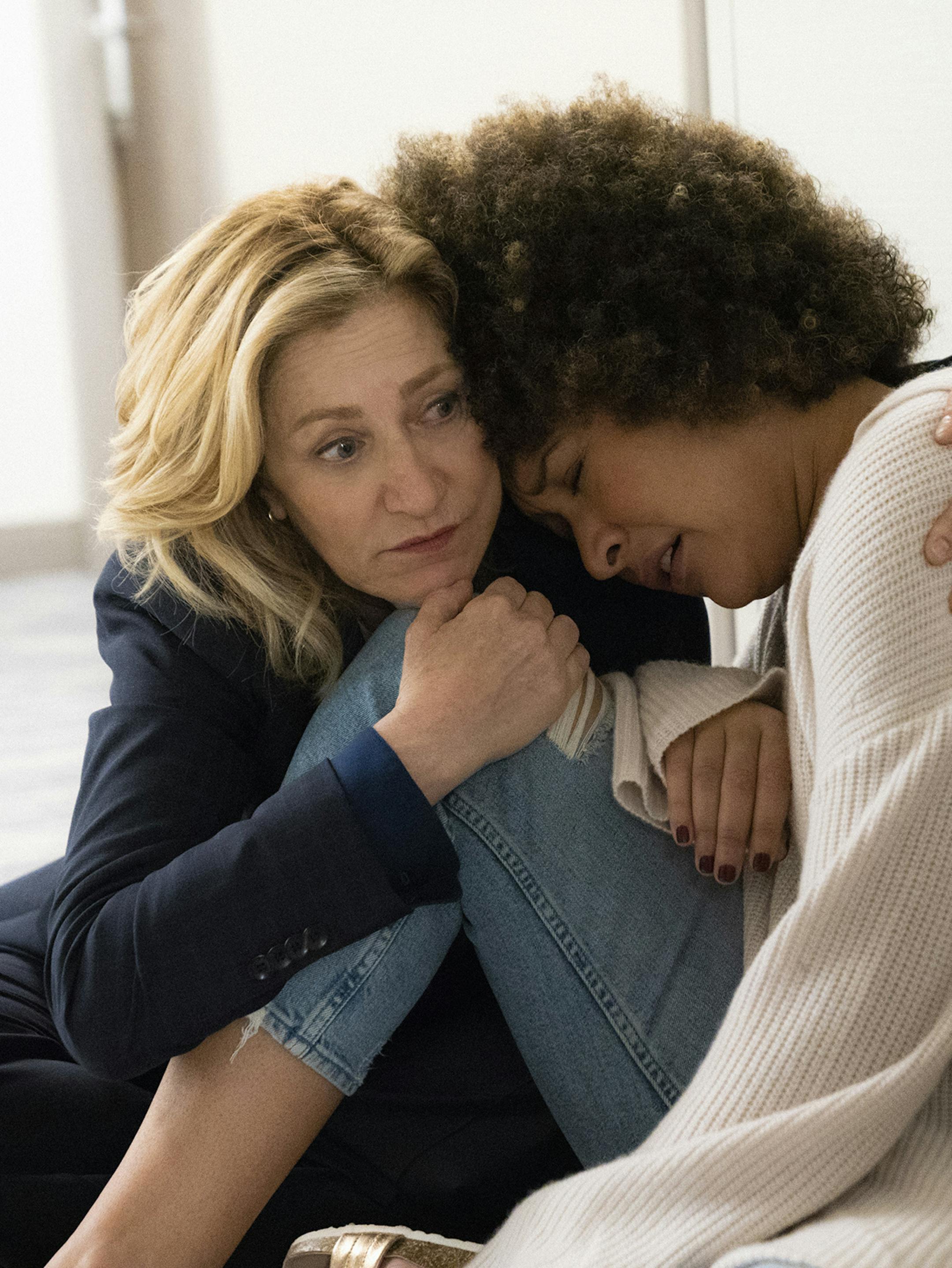 Edie Falco and Olivia Lucy Phillip in the pilot episode of "Tommy." Sonja Flemming/CBS