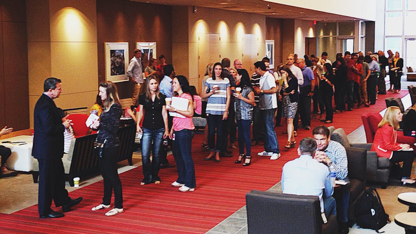 New Target CEO Brian Cornell meets with employees at the company's Minnespolis headquarters, Thursday, 7/31/2014.