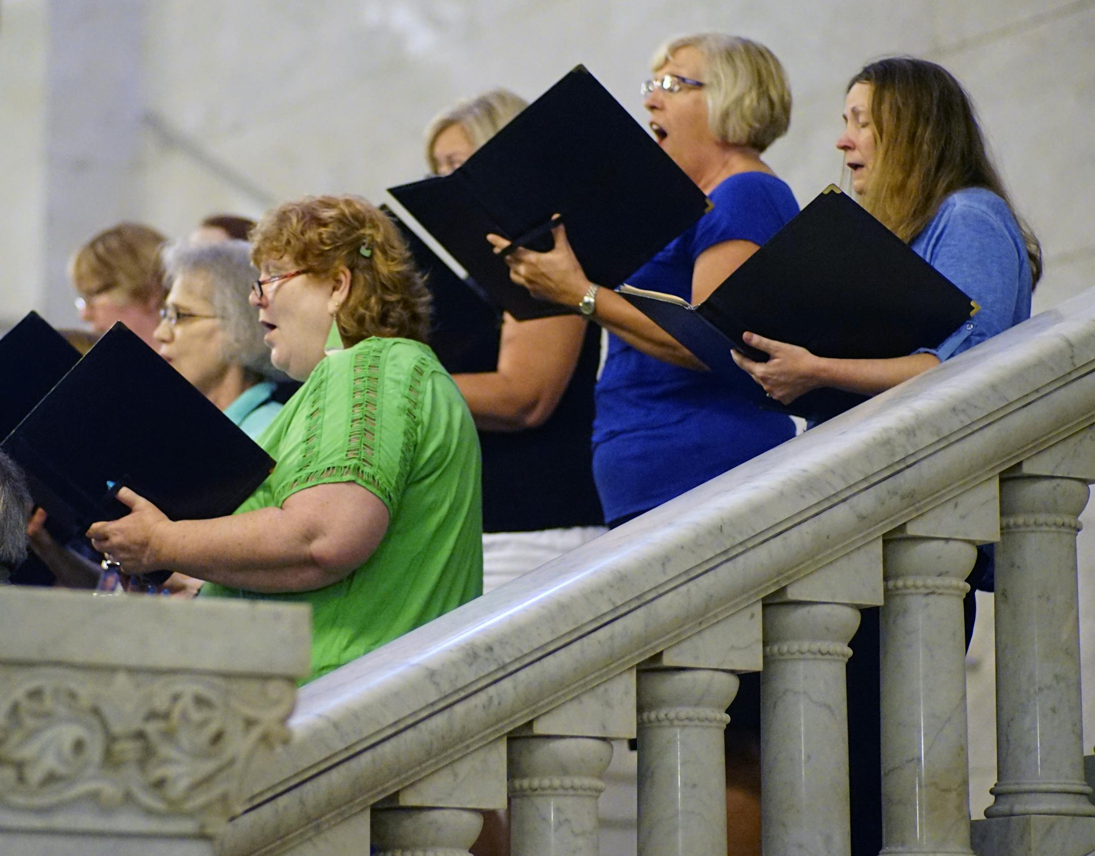 The City County Chorus welcomed attendees.]At the 125th Anniversary of the laying of the cornerstone of the Minneapolis City Hall and Hennepin County Courthouse, which was originally built between 1887 and 1906 on the site of the first public school west of the Mississippi. The building is constructed out of granite blocks from Ortonville, Minnesota.Richard Tsong-taatarii@startribune.com