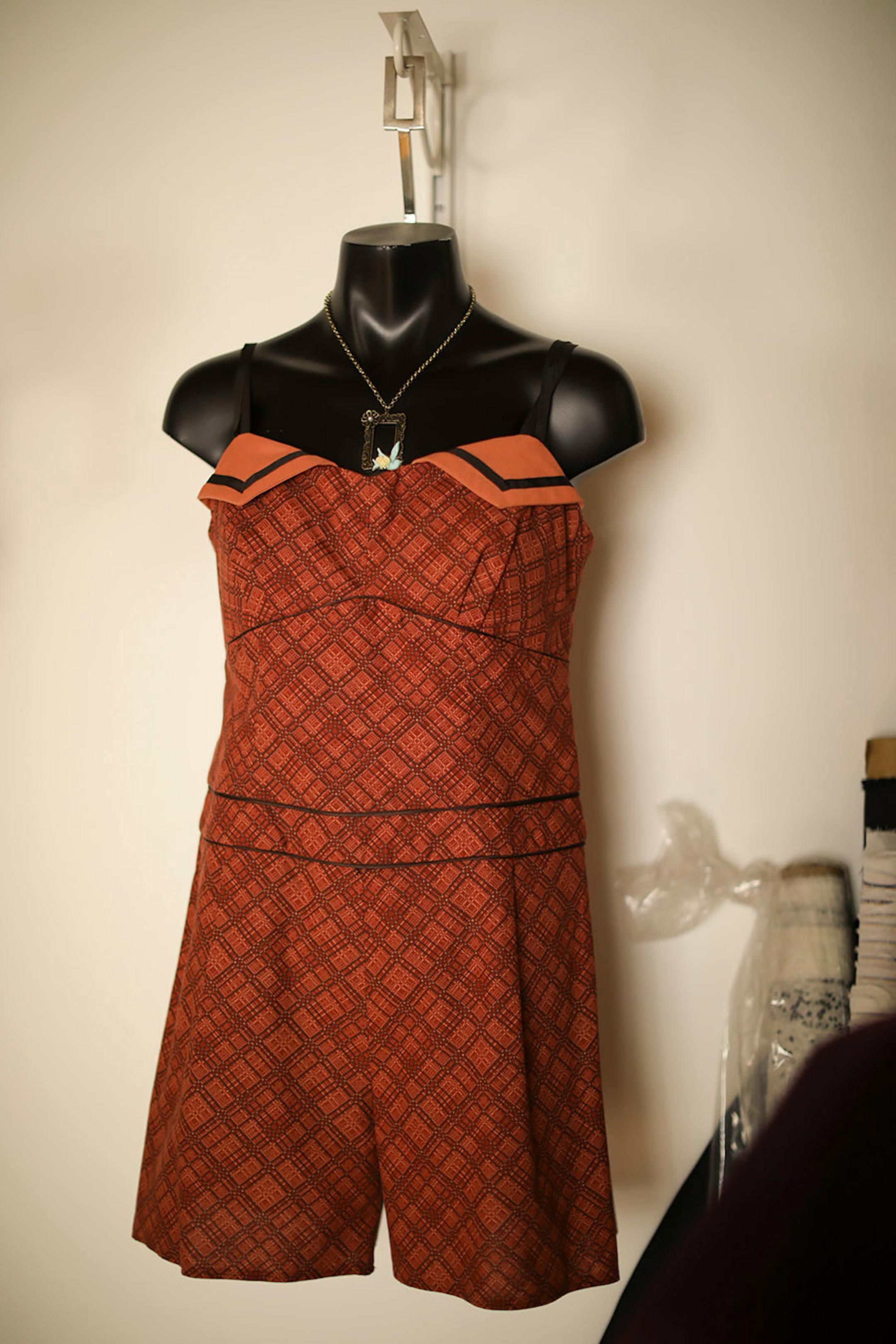A dress by Minneapolis designer Samantha Rei on display in her Minneapolis studio.
