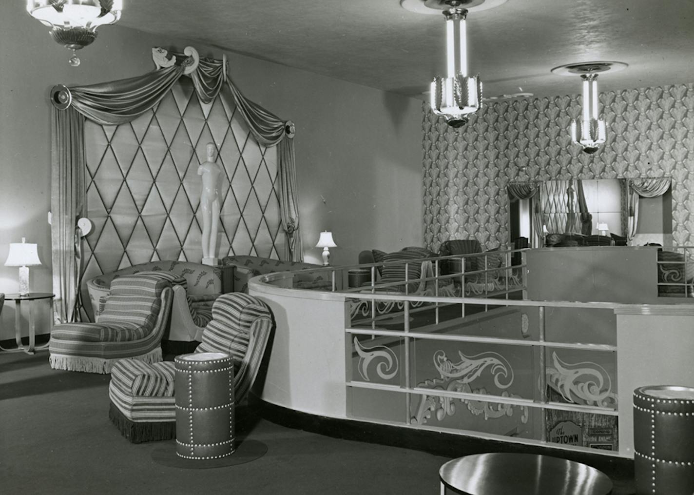 The Uptown Theatre mezzanine in 1939.