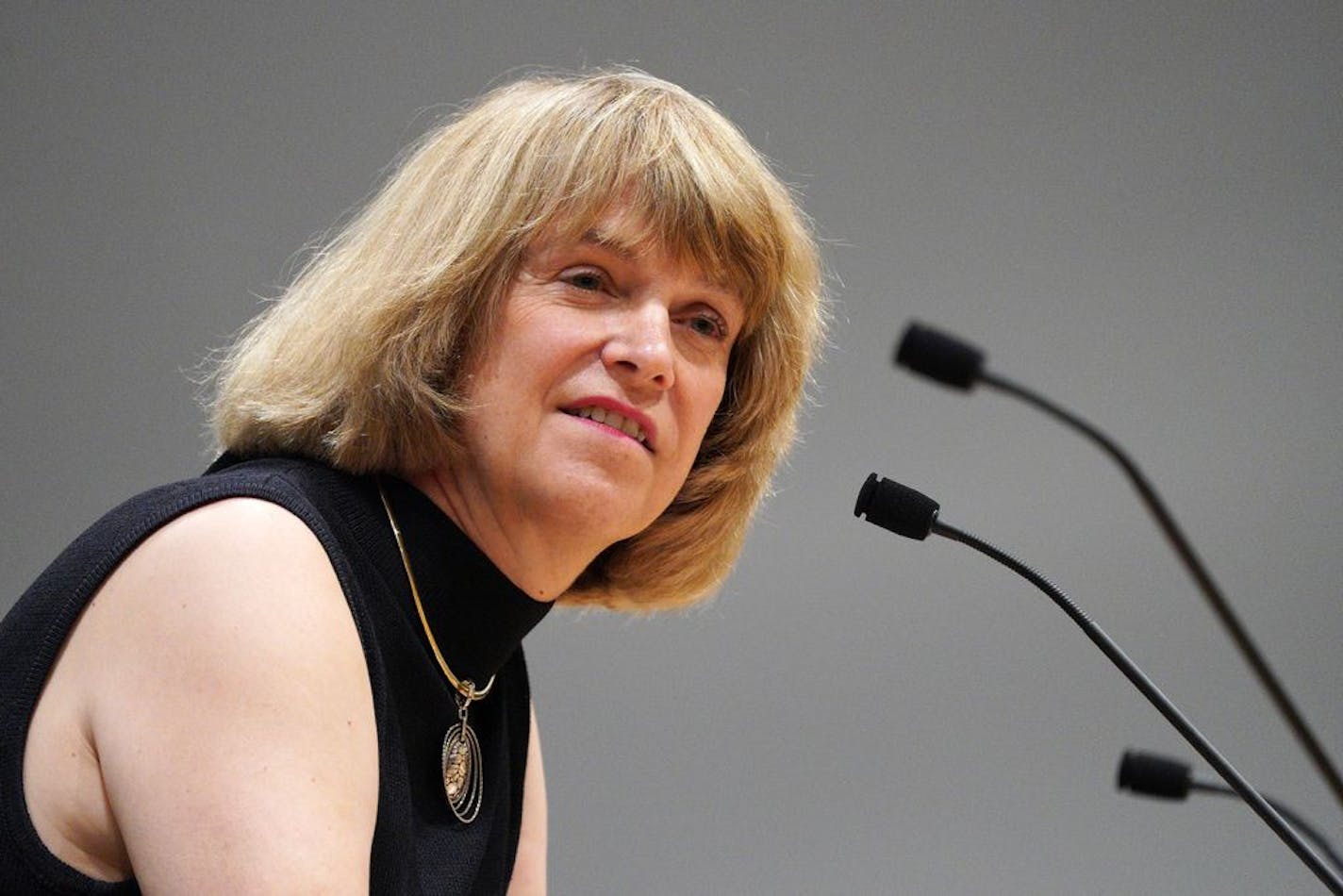 New Department of Human Services Commissioner Jodi Harpstead took questions from state senators after being introduced at the start of a Minnesota State Senate joint meeting on Health and Human Services finance and policy in September 2019.