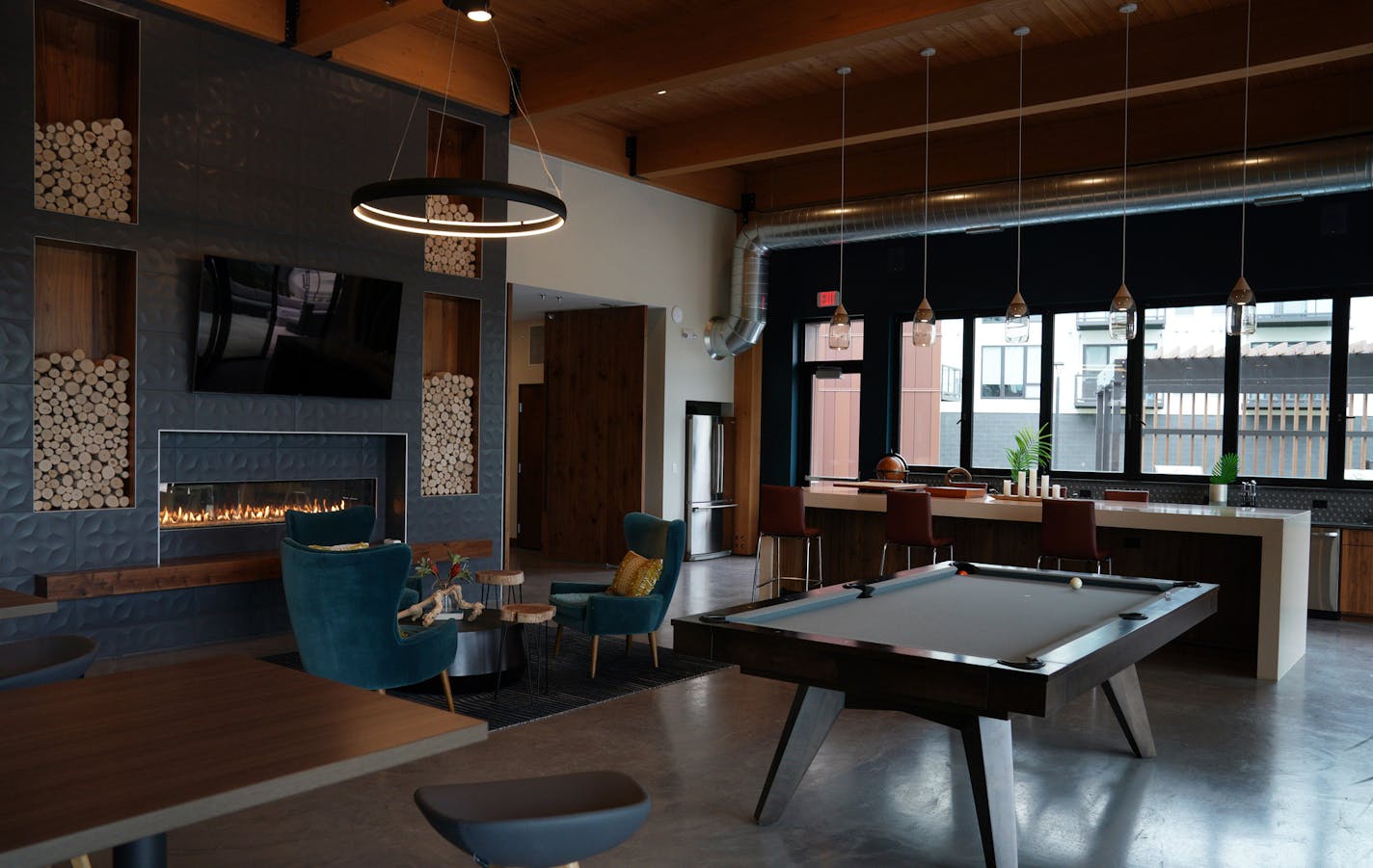 Individual and small group seating spaces filled the common area at The Loden. ] ANTHONY SOUFFLE &#x2022; anthony.souffle@startribune.com Life at The Loden, a new apartment complex with high end amenities that filled up in three months, Thursday, May 23, 2019 in Shoreview, Minn. The city used a PUD to get around existing suburban rules and build to meet market demand.