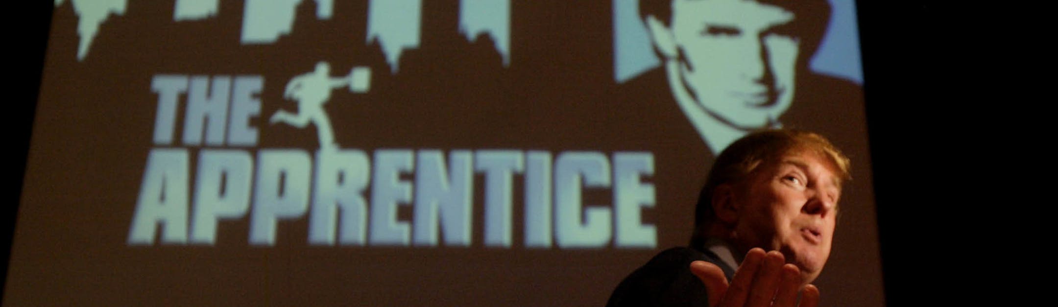 FILE - In this July 9, 2004 file photo, Donald Trump, seeking contestants for "The Apprentice" television show, is interviewed at Universal Studios Hollywood in the Universal City section of Los Angeles. The skyline shimmers, the music pulses and Donald Trumpís helicopter swoops in for a landing. Oozing authority, the billionaire strides purposefully, in slow-motion, for added impact, toward some important matter of business in ìNew York, my city,î as Trump calls it. Week by week,