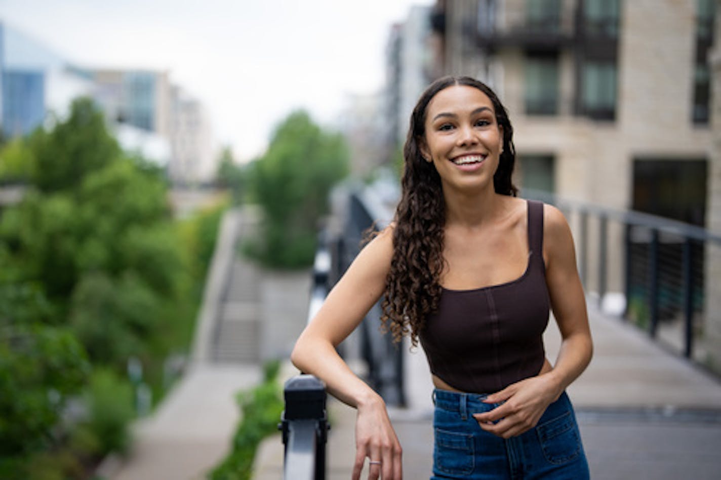 Olivia Barr, 25, was pleasantly surprised when she learned on Instagram this morning that virtually all her student debt would be canceled thanks to an announcement from the Biden administration on Wednesday, Aug. 24, 2022 in Minneapolis, Minn. Barr has dreamed of owning a home where her dog Rosco could have a yard and says this makes her dream a little bit more of a reality. Barr is photographed in Uptown. ] RENEE JONES SCHNEIDER • renee.jones@startribune.com