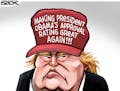 Sack cartoon: Trump's slogan