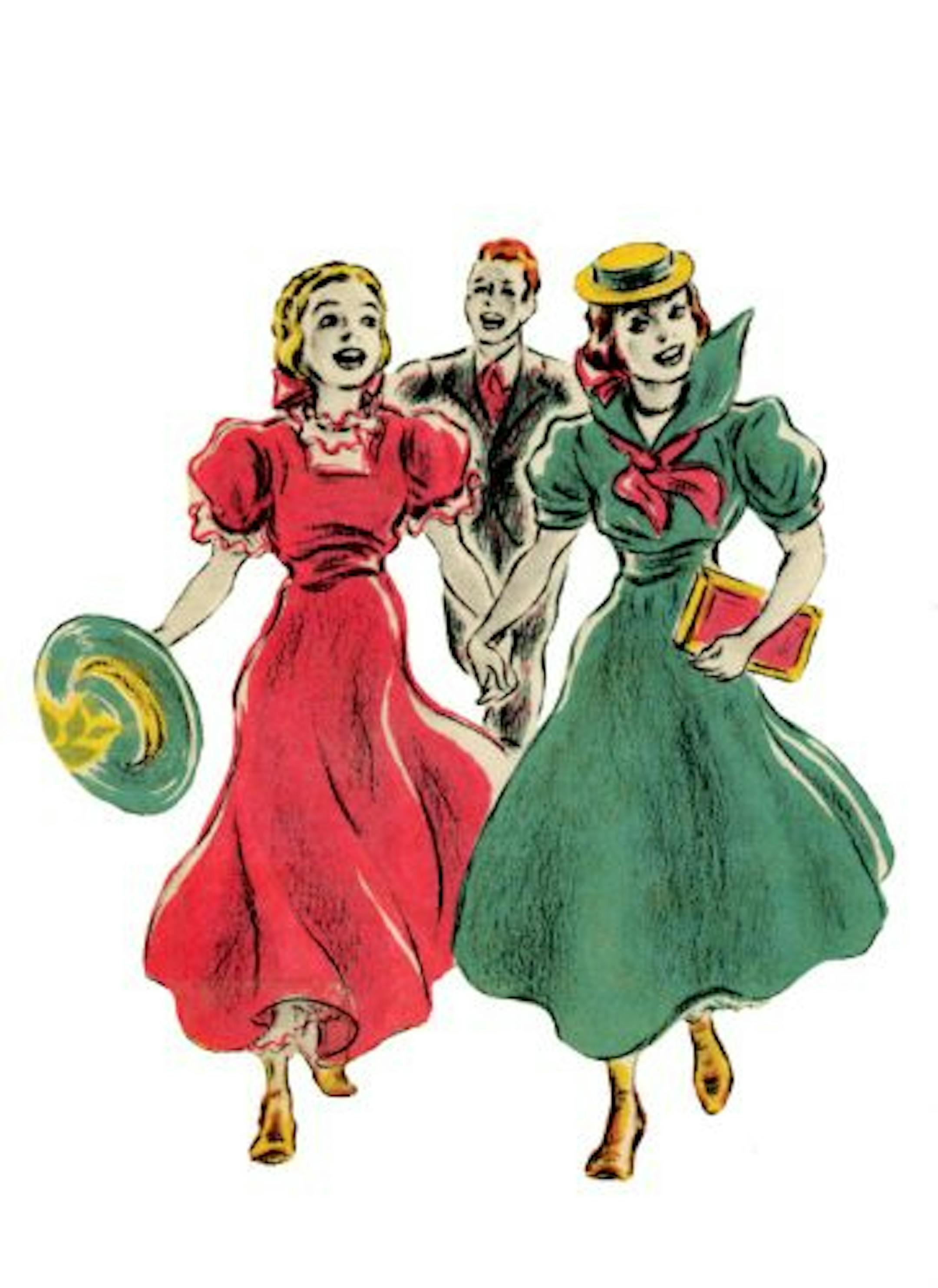 Betsy and Tacy followed by either Cab or Herbert