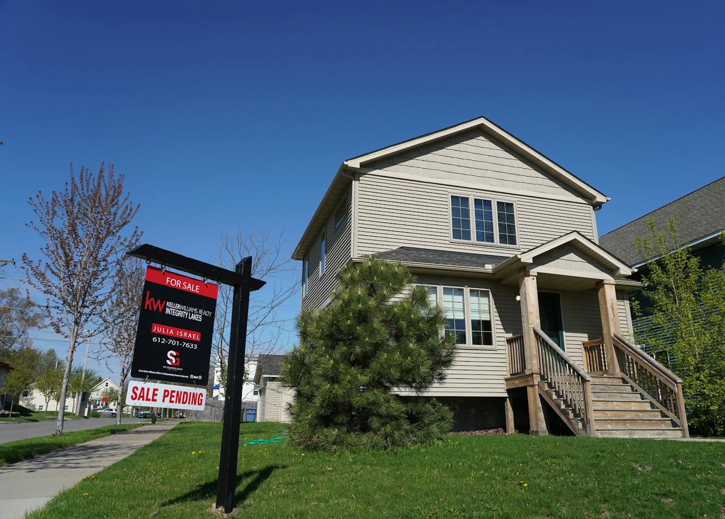 A sale pending sign outside a home in Minneapolis, where homes continue to sell at a brisk pace. (Shari L. Gross &#x2022; shari.gross@startribune.com )