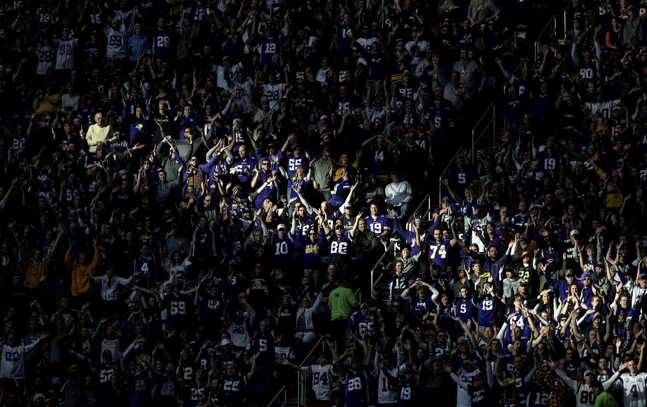 Fans did the Skol chant in the third quarter at US Bank Stadium.