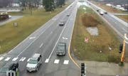 Traffic flowed on Hwy. 65 at 147th Avenue NE/Andover Boulevard in Ham Lake on April 8, 2024.