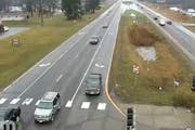 Traffic flowed on Hwy. 65 at 147th Avenue NE/Andover Boulevard in Ham Lake on April 8, 2024.
