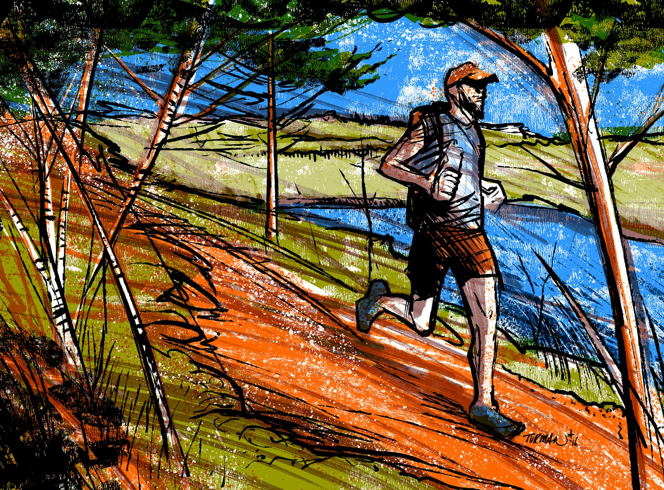 One-time use: Fastest Known Time illo by Adam Turman