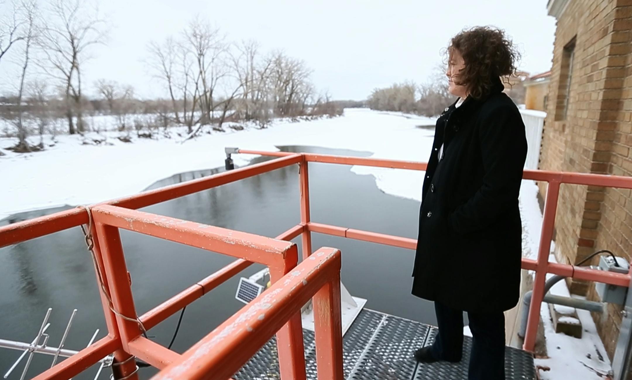 Superintendent Annika Bankston looked out over the source of Minneapolis drinking water &#x2014; the Mississippi River in Fridley.
