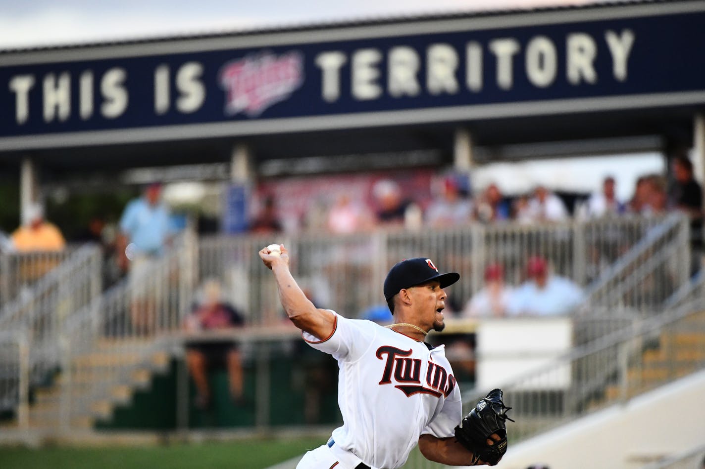 Twins pitcher Jose Berrios (shown pitching against the Red Sox last month) threw five innings in a 3-1 victory over the Pirates on Wednesday. He likely will pitch one of the team's two games in Puerto Rico once the season starts.