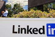 FILE - In this May 9, 2011 file photo, LinkedIn Corp., the professional networking Web site, displays its logo outside of headquarters in Mountain Vie