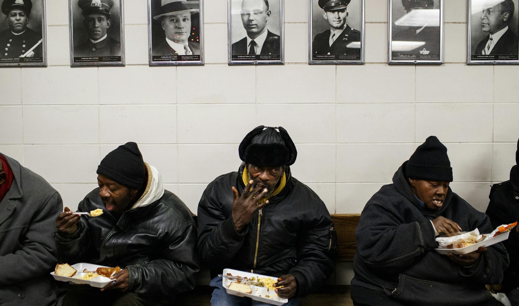 After noticing people seeking shelter at a police station, Aleta Clark returned with her SUV filled with meals and drinks and clothes. The regulars have come to call the station Club 51.