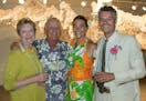 Linda Coffey (board member) and Mark Stageberg with Nan (board member) and Steele Arundel attend the Northern Clay Center's 25th Anniversary Party on 