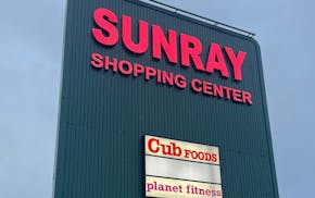 The sign at Sun Ray Shopping Center shown in November after it was repainted.