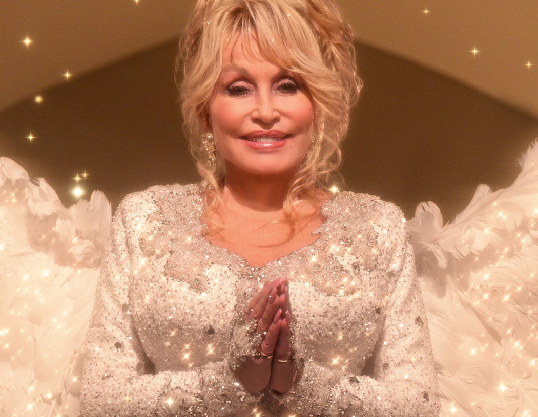 Dolly Parton as Angel in “Dolly Parton’s Christmas on the Square.”