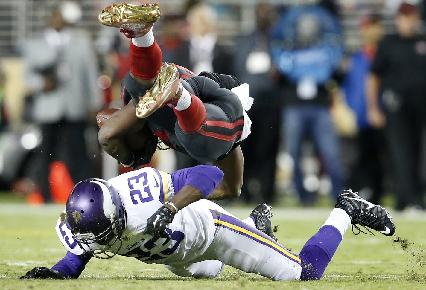 Minnesota Vikings Terence Newman (23). ] CARLOS GONZALEZ cgonzalez@startribune.com - September 14, 2015, Levi's Stadium, Santa Clara, CA, NFL, Minnesota Vikings vs. San Francisco 49ers, Monday Night Football ORG XMIT: MIN1509151818091552