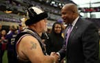 When he was chief operating officer of the Vikings, Kevin Warren greeted fan Kevin Lodoen of Eden Prairie before a game in 2018.