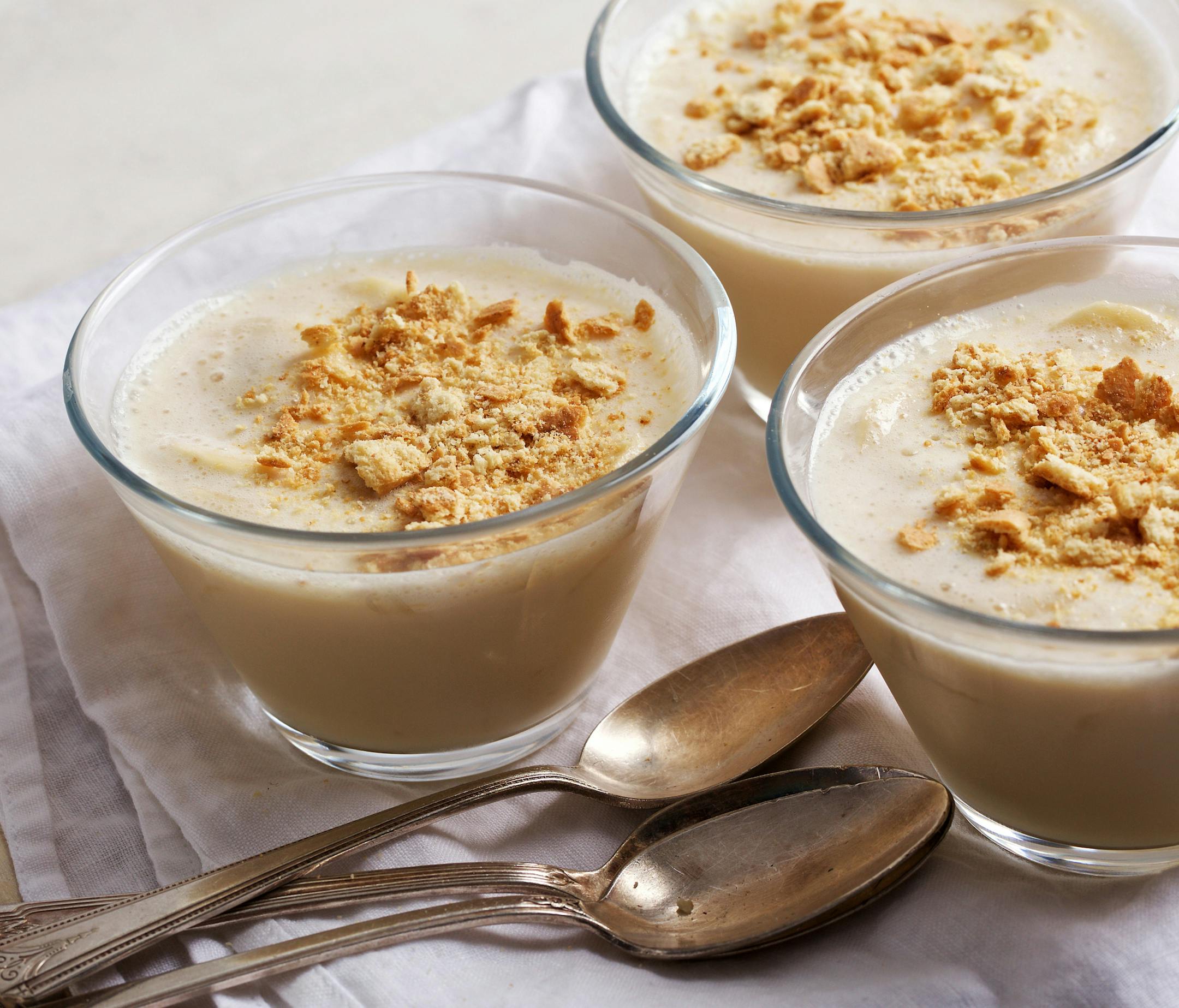 Single-serving cups of maple-kissed pudding, layered with sliced banana and topped with a crunch of graham cracker crumbles, can transport you back to Grandma's house.