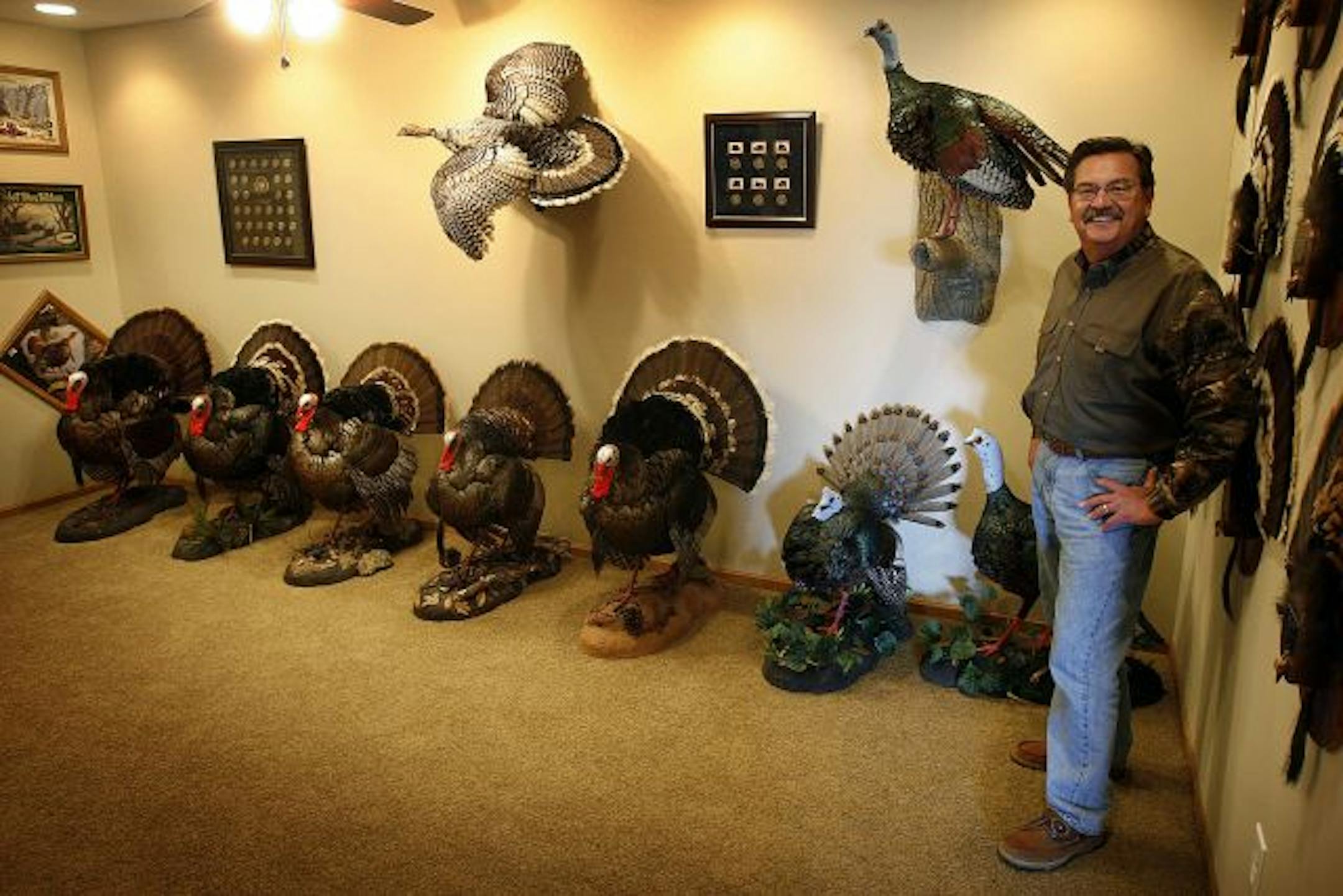 Seasoned turkey hunter Gary Detjen has a room in his Prior Lake home's basement dedicated to his passion — which includes the "World Slam" in full strut. A