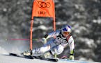 Lindsey Vonn practiced during a women's downhill training session at the FIS Alpine World Ski Championships in Are, Sweden, on Monday.