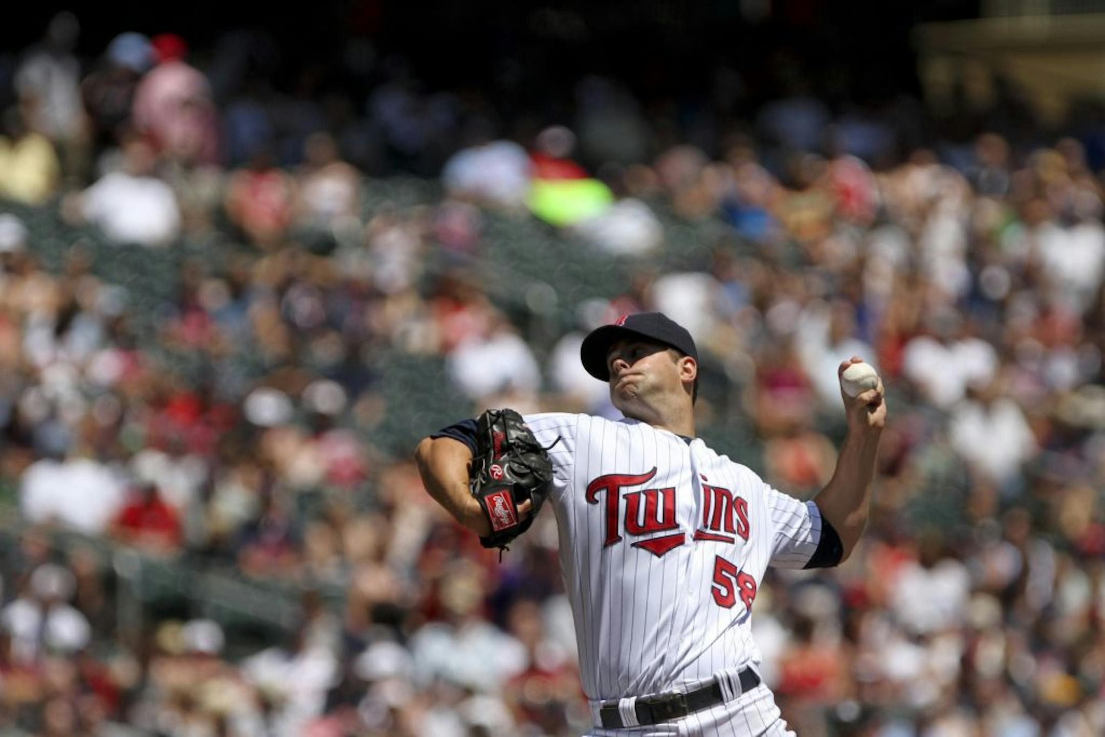 During the Kansas City Royals vs. Minnesota Twins home game (game one), pitcher Scott Diamond throws in second inning in Target Field in Minneapolis, Minn. on Saturday, June 30, 2012.