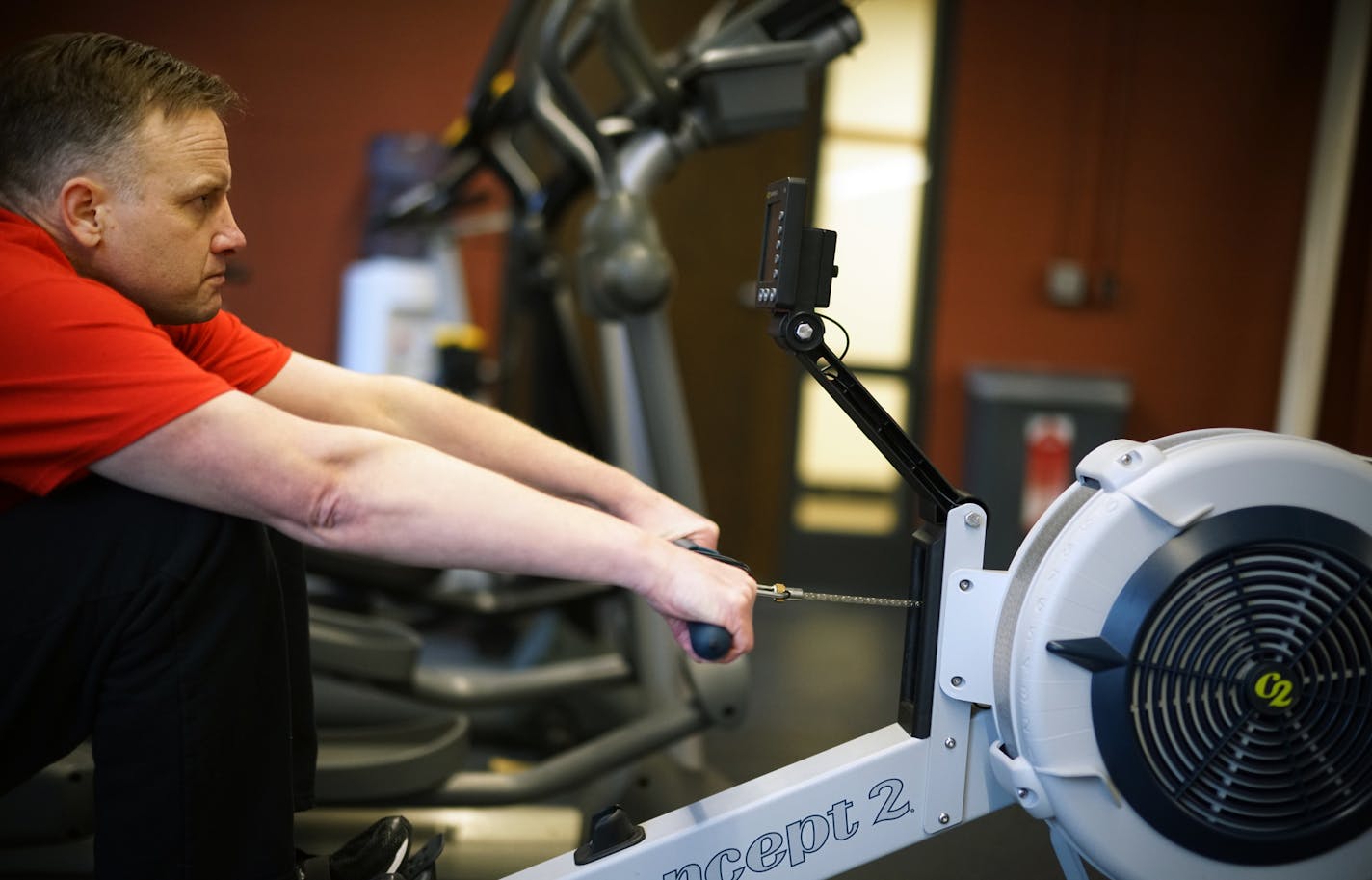 Sgt. Eric Hagel shows off the new rower that would be part of a new fitness testing that is being evaluated for current officers and job applicants. "With an older work force you don't have to be so concerned with injuring people during fitness testing," he says. ] The MPD is considering using a new physical fitness test for evaluating current officers and job applicants; the so-called Cooper test has been challenged in courts around the country over claims that it's discriminatory. As a result,