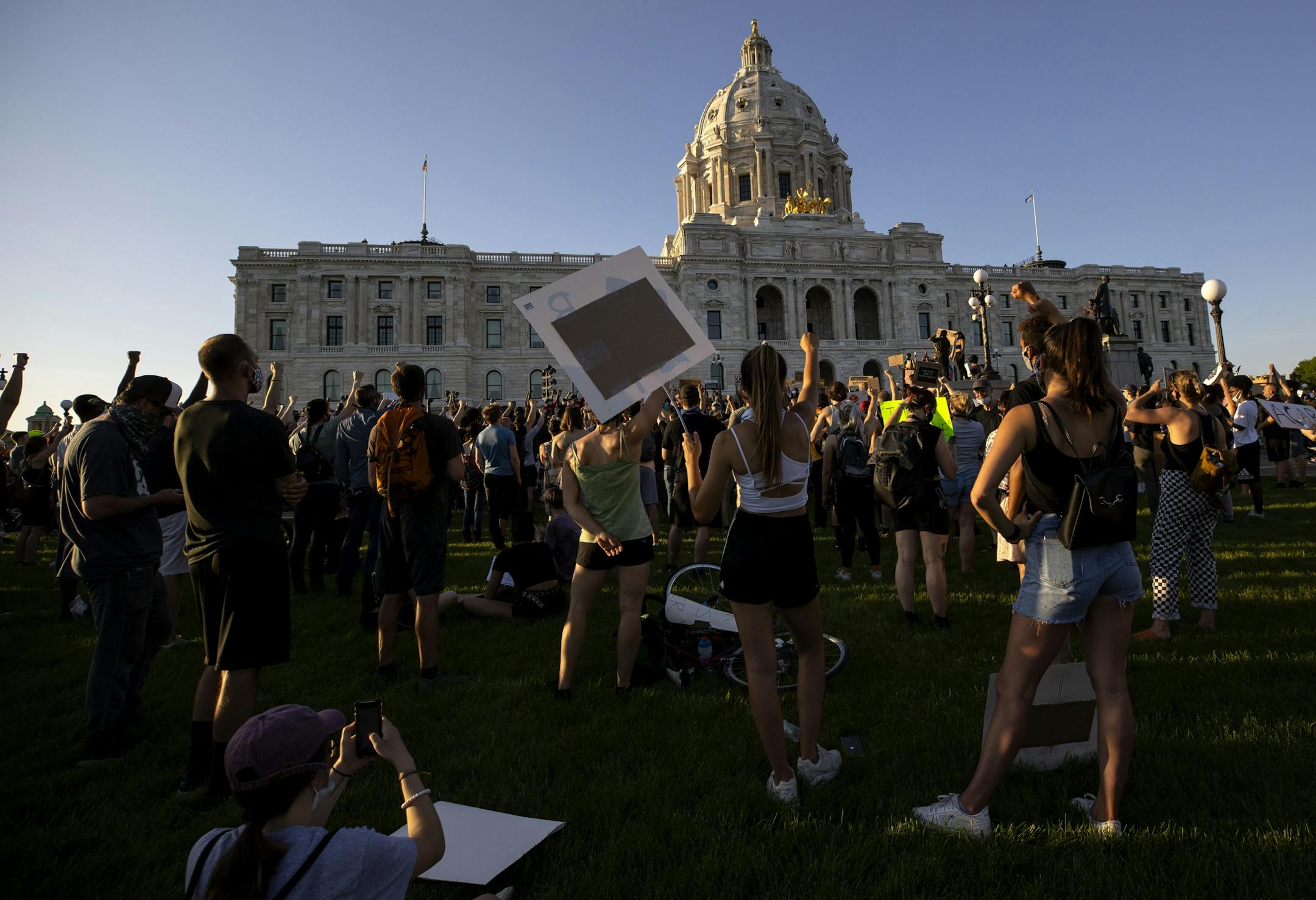 Protest continued at the Minnesota State Capitol in St. Paul.