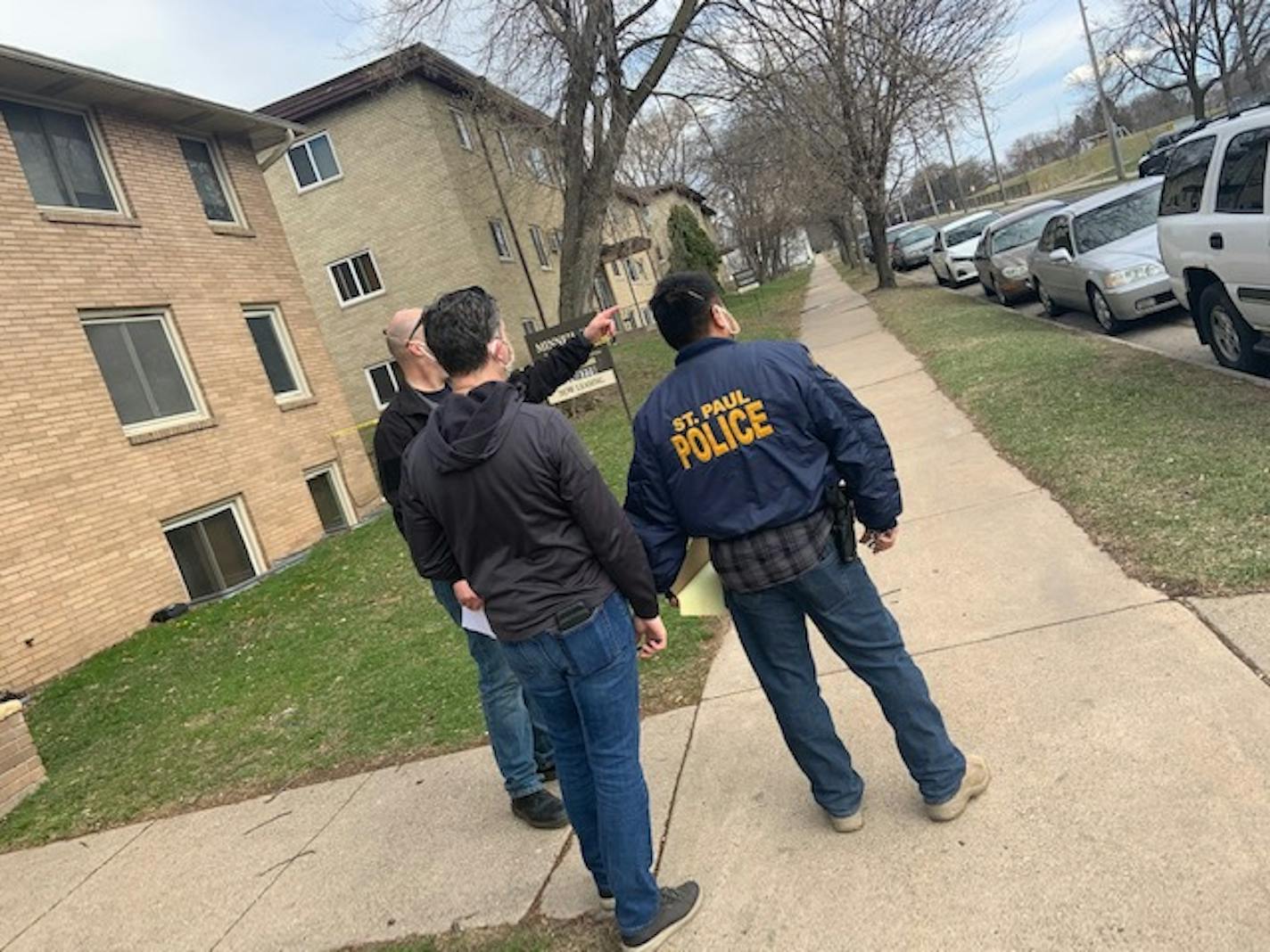 St. Paul police on the scene of a homicide Saturday. (Courtesy St. Paul Police)