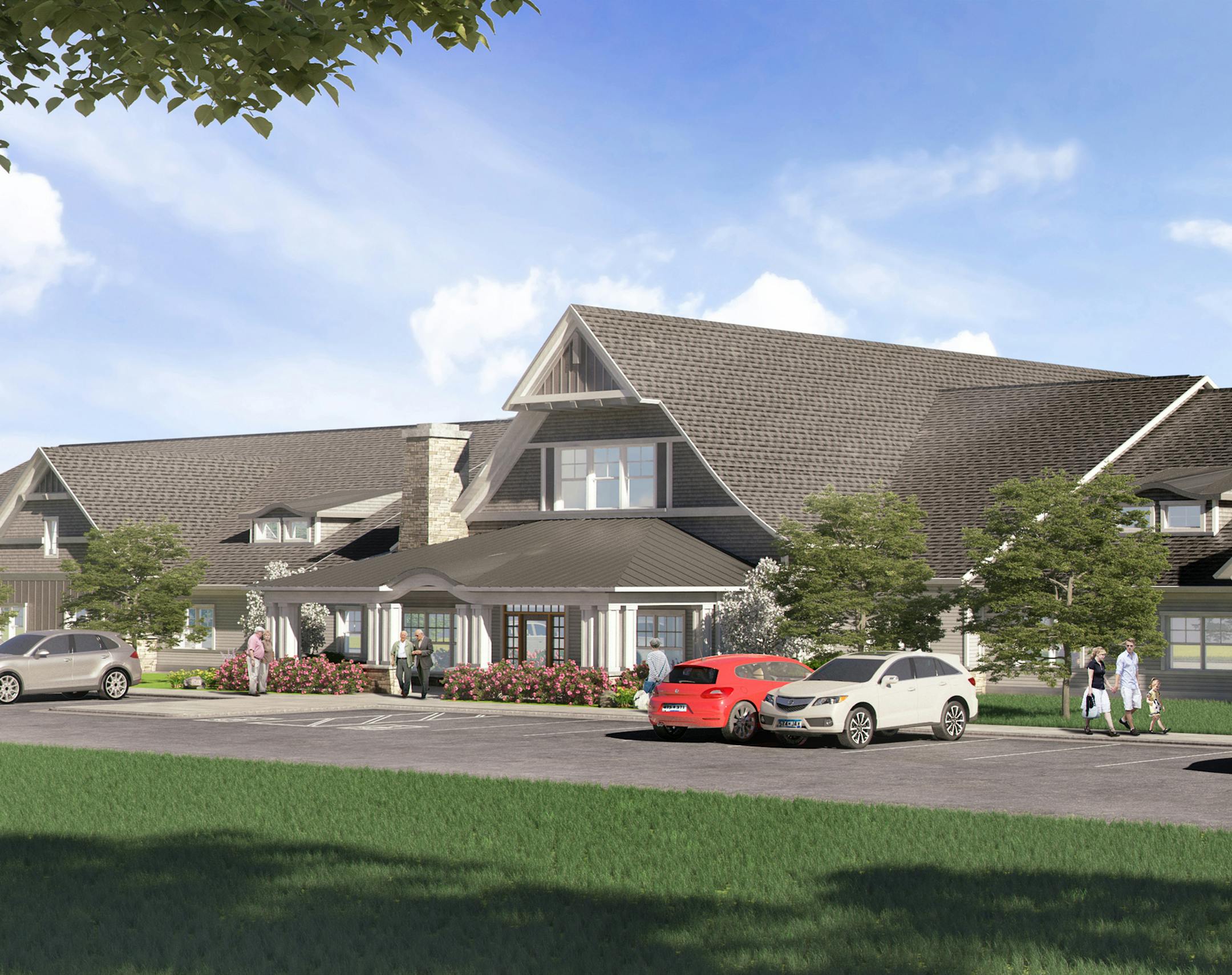 Rendering of Parks' Place, a new dementia care "neighborhood" expected to be open in Plymouth in Fall 2019. It was envisioned by the Parks family after husband and father, Jerry Parks, was diagnosed with Alzheimer's Disease at an early age.