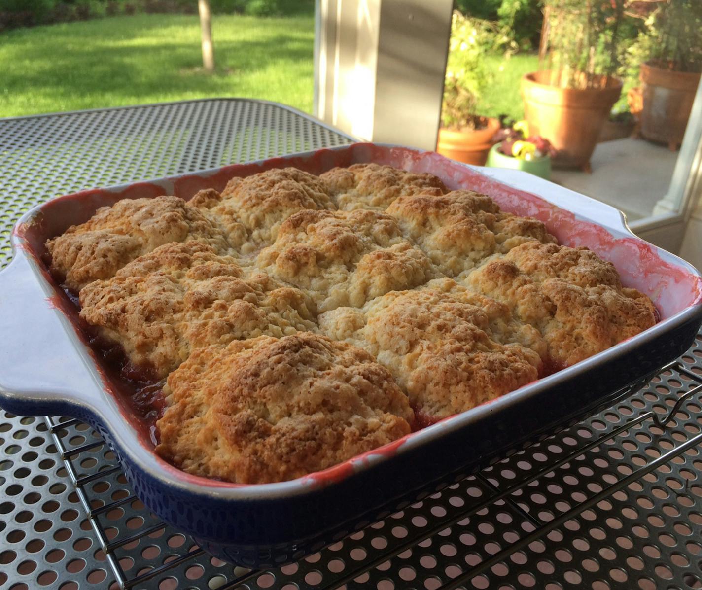 Strawberry rhubarb cobbler Rick Nelson