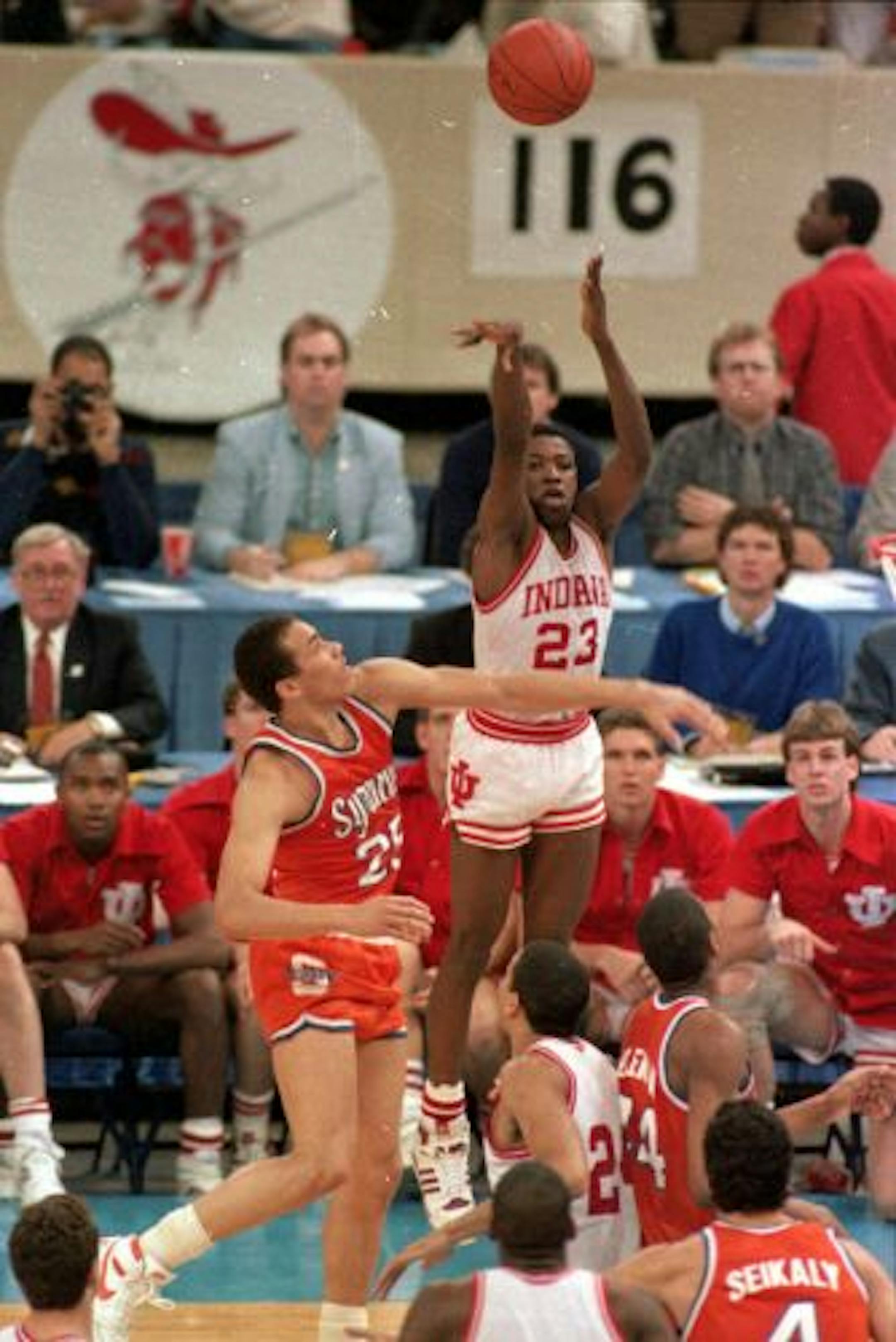 The 1987 NCAA championship game in New Orleans will forever be remembered for the jump shot made by Indiana's Keith Smart, from nearby Baton Rouge, with 5 seconds to play, giving the Hoosiers a 74-73 victory over Syracuse.