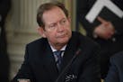 3M CEO Inge Thulin listens during a meeting between President Donald Trump and manufacturing executives at the White House in February. (AP Photo/Evan