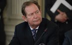 3M CEO Inge Thulin listens during a meeting between President Donald Trump and manufacturing executives at the White House in February. (AP Photo/Evan