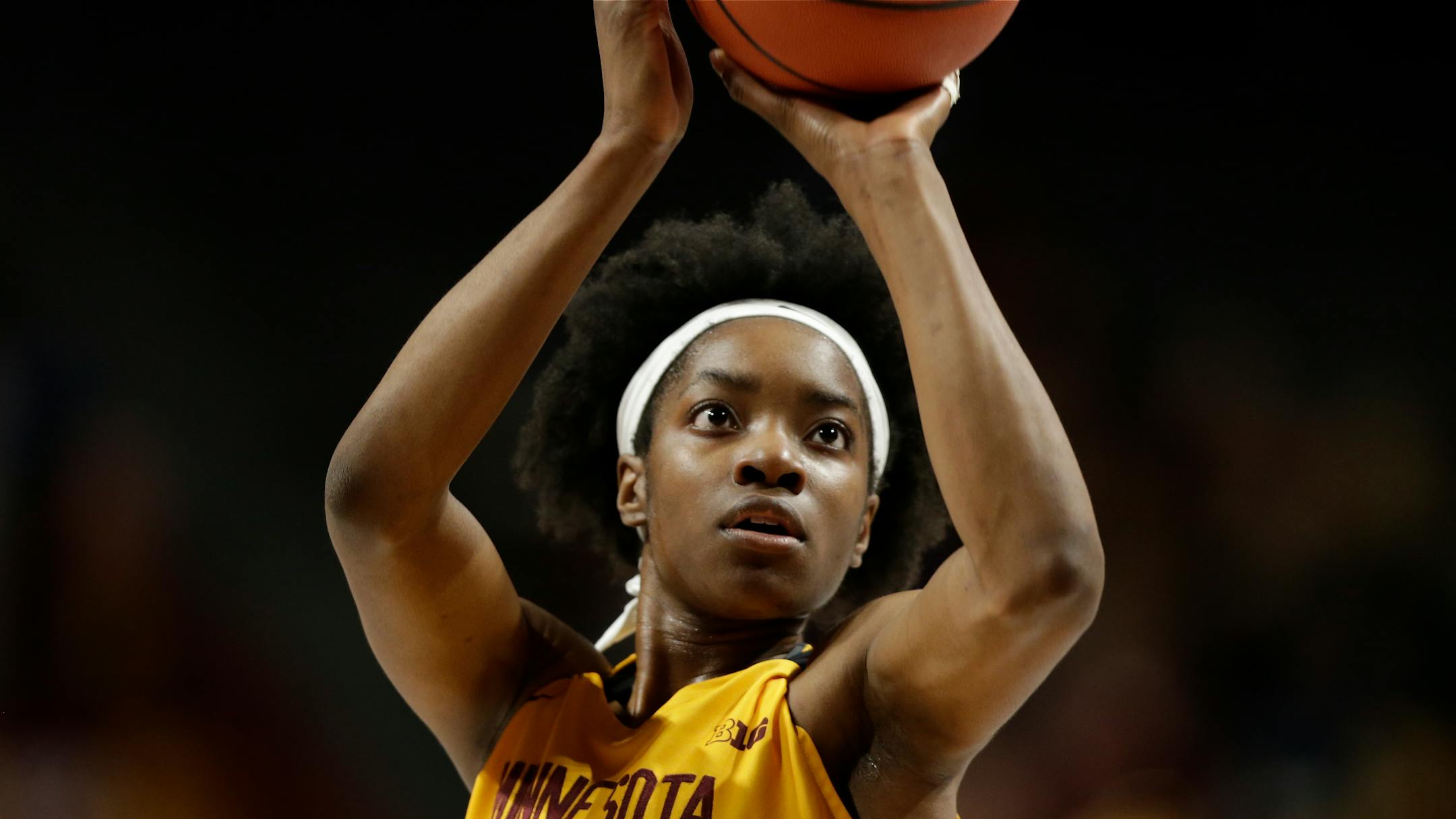 Minnesota forward Taiye Bello plays against Arizona State during an NCAA women's basketball game on Sunday, Nov.17, 2019 in Minneapolis. (AP Photo/Andy Clayton-King )