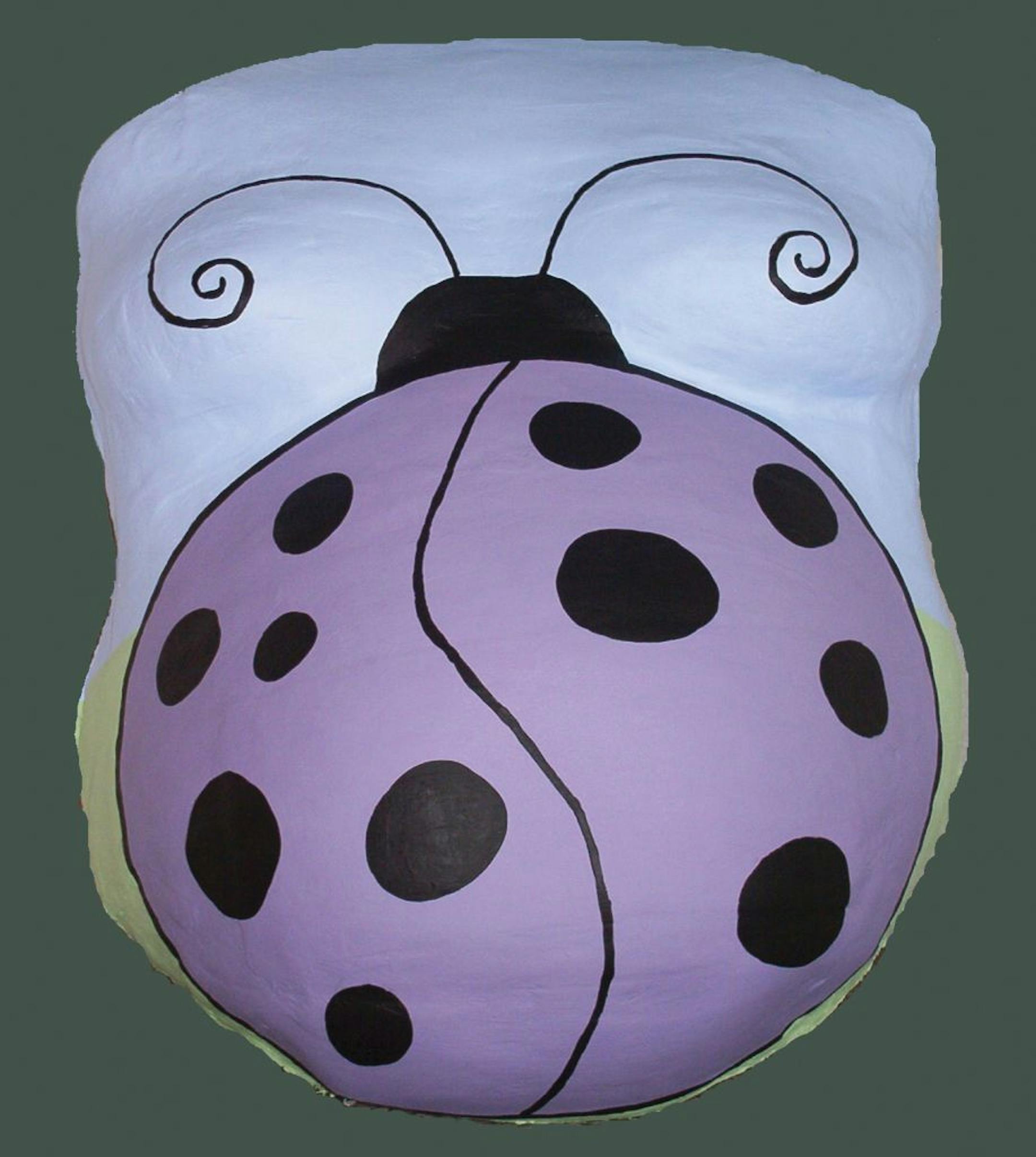 Painted ladybug from a bellycast.