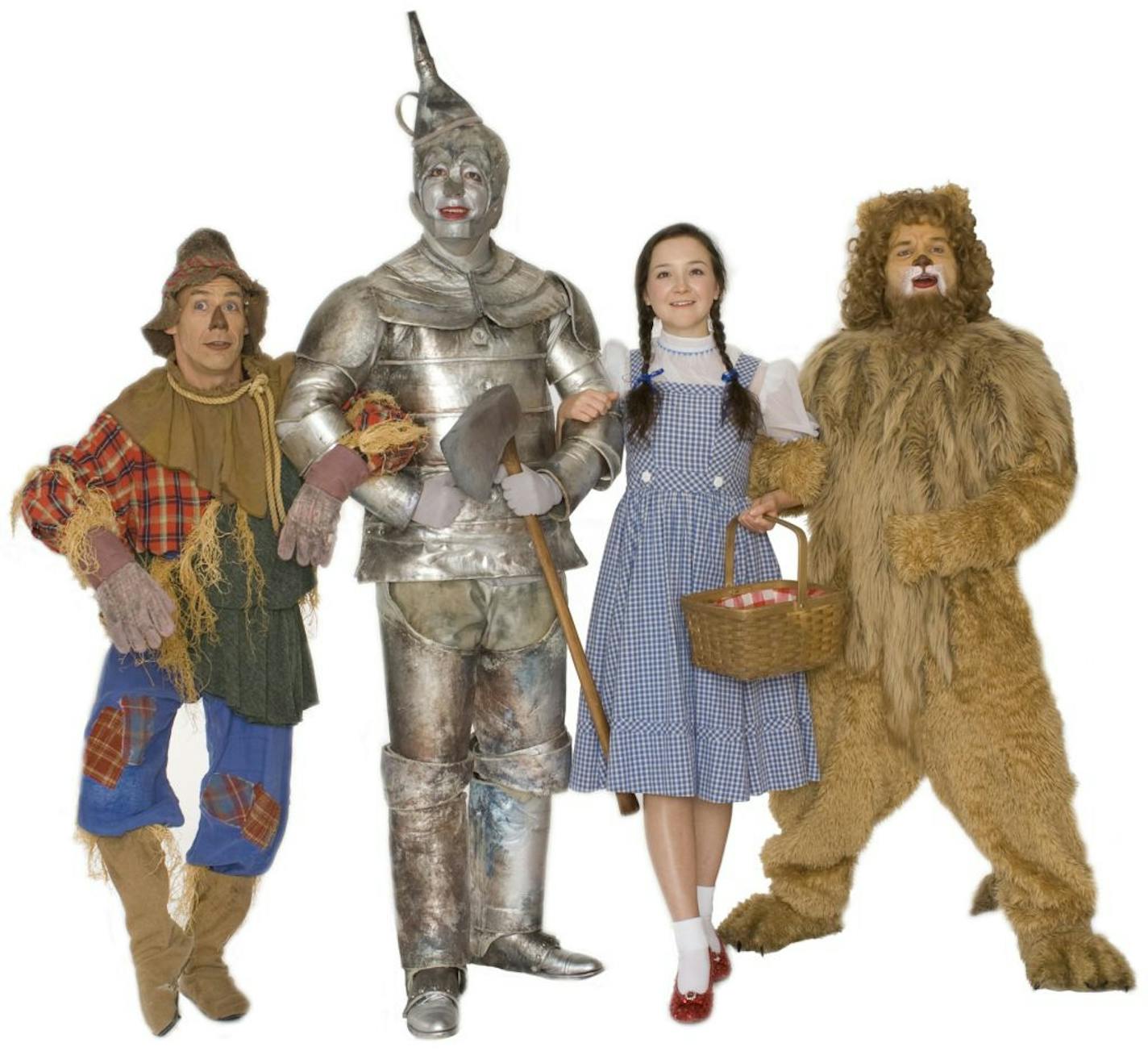 Dean Holt (Scarecrow), Max Wojtanowicz (Tin Man), Maeve Moynihan (Dorothy) and Reed Sigmund (Lion) in "The Wizard of Oz."