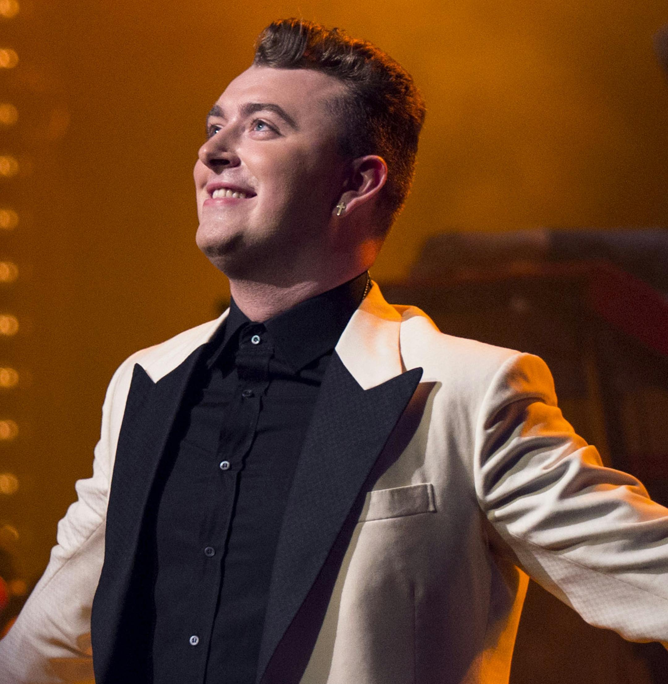 Sam Smith performs at the Apollo Theater in New York, June 17, 2014. The British singer's debut album ‚ÄúIn the Lonely Hour‚Äù was released the same day. (Brian Harkin/The New York Times)