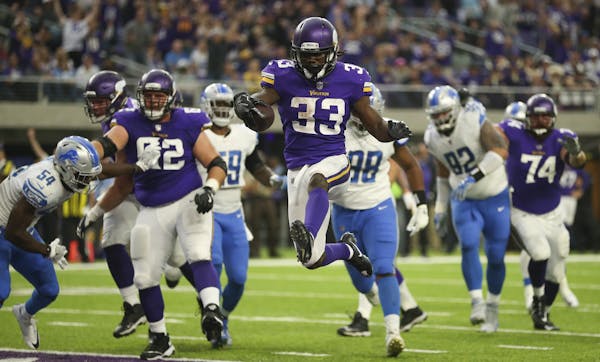 Minnesota Vikings running back Dalvin Cook celebrated a touchdown earlier in the game where he suffered his season-ending knee injury.