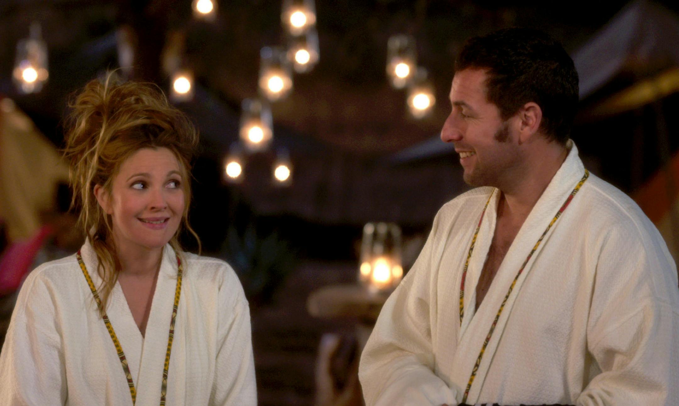 Drew Barrymore and Adam Sandler in "Blended"