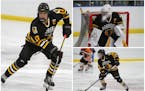 Clockwise from left: Warroad’s Jason Shaugabay, Hampton Slukynsky and Carson Pilgrim are prominent players on what appears to be Minnesota’s best 
