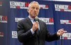 Robert F. Kennedy Jr. spoke during a presidential campaign stop at Dallas College North Lake Campus in Irving on Oct. 11, 2023.