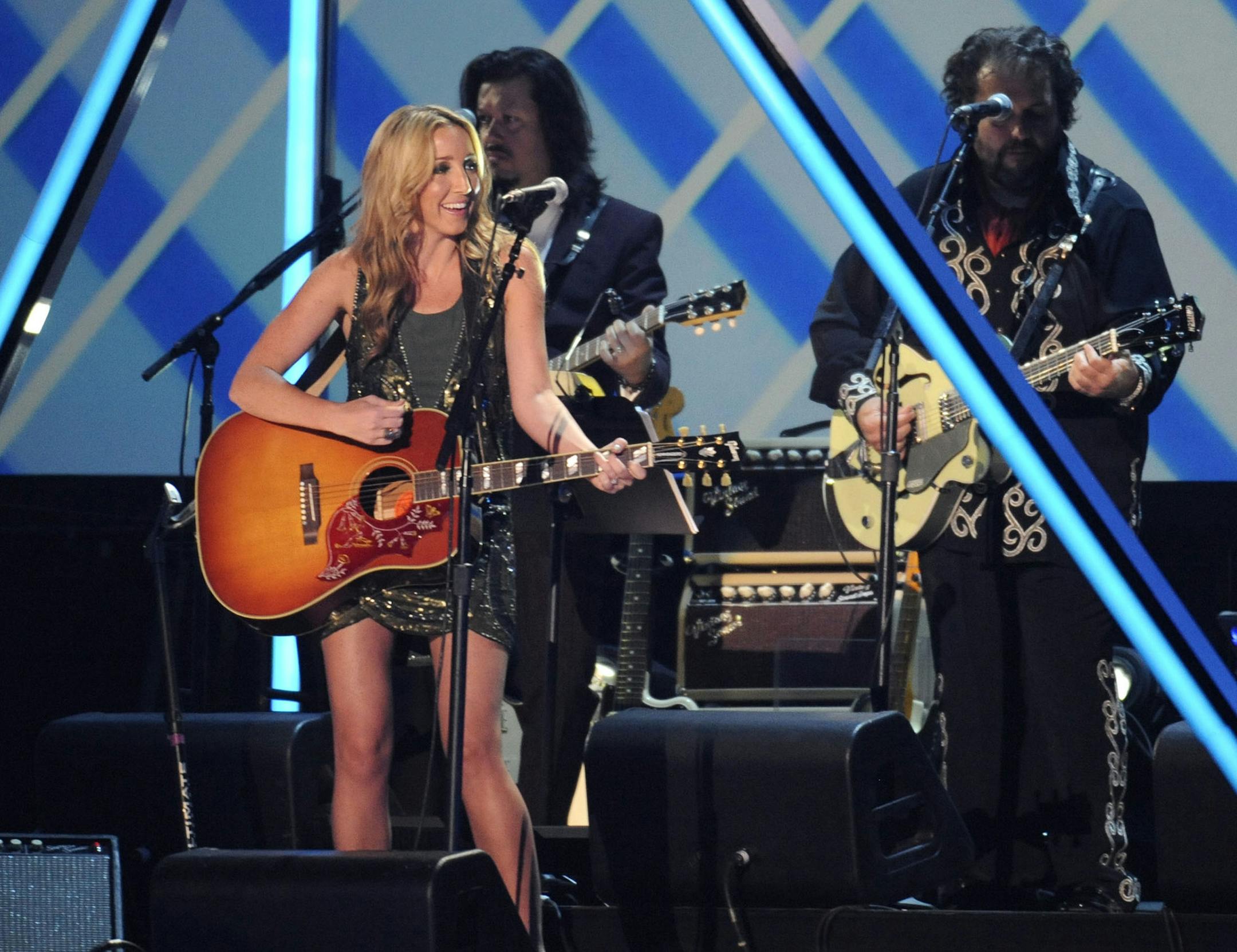 Ashley Monroe performs at the 2013 CMT Music Awards at Bridgestone Arena on Wednesday, June 5, 2013, in Nashville, Tenn. (Photo by Donn Jones/Invision/AP) ORG XMIT: TNPM308