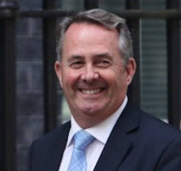 Liam Fox arrives at 10 Downing Street, in London, Wednesday, July 13, 2016, to meet with new British Prime Minister Theresa May. Fox has been appointe